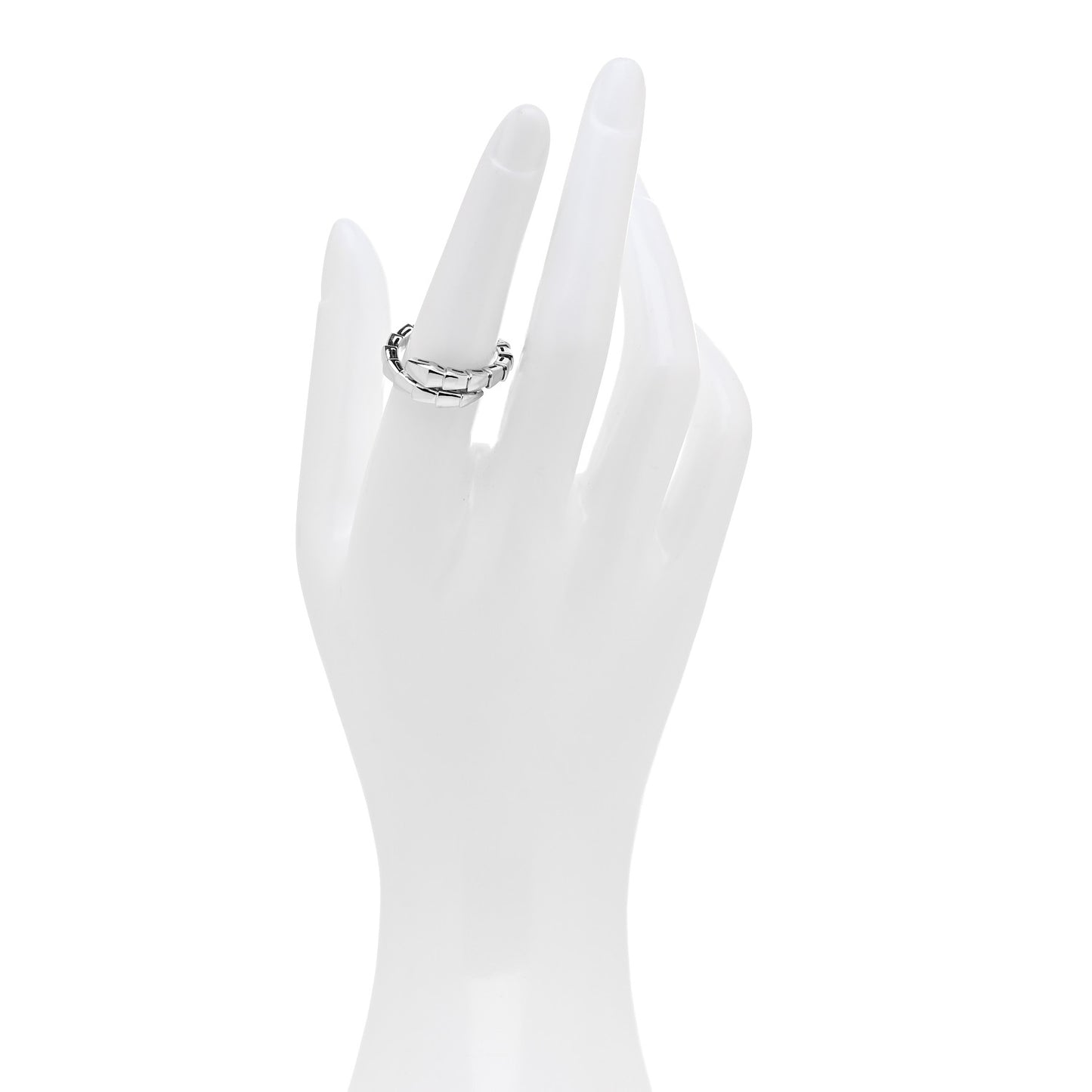 18K White Gold Serpenti Viper Ring L