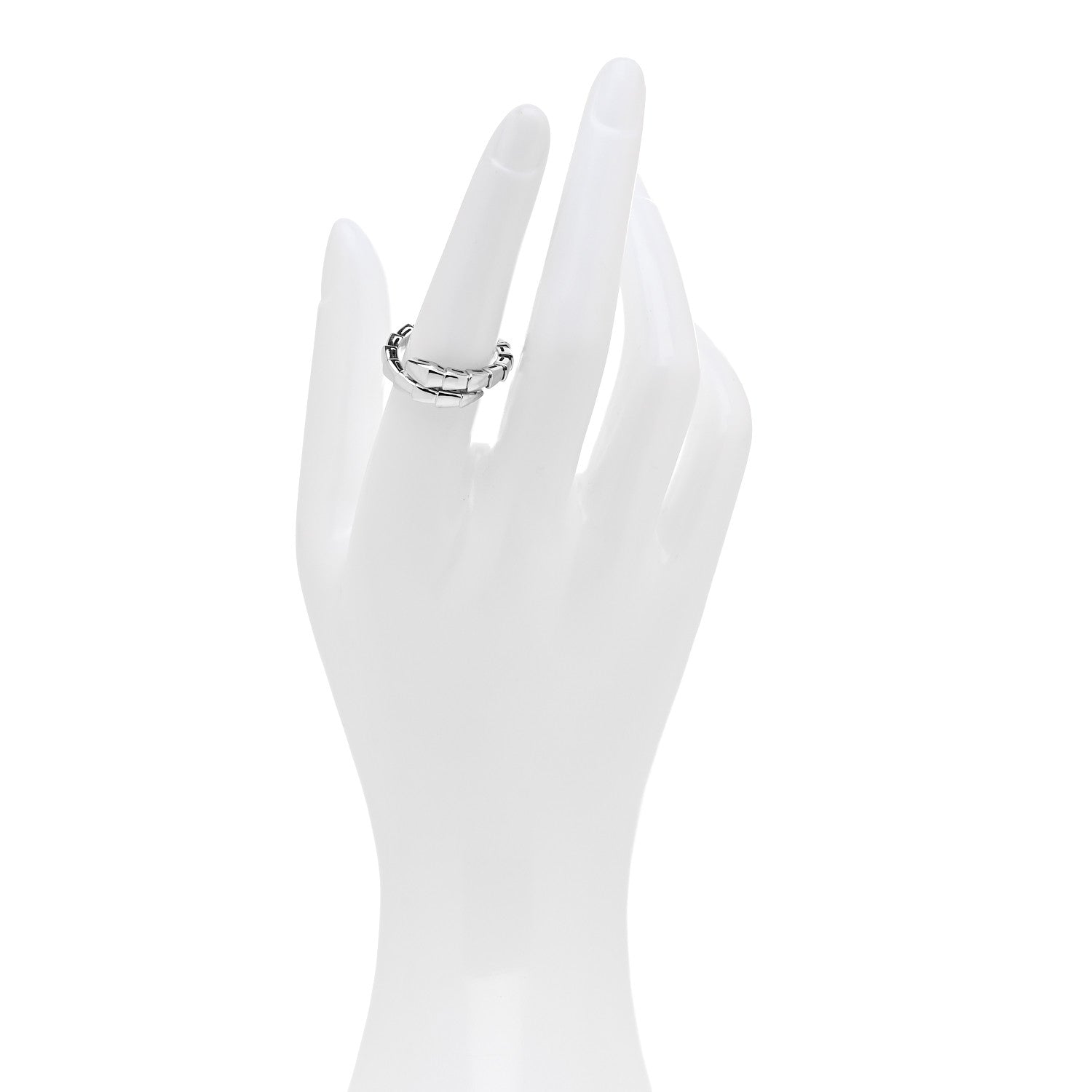 Bulgari 18K White Gold Serpenti Viper Ring L 2 of 5