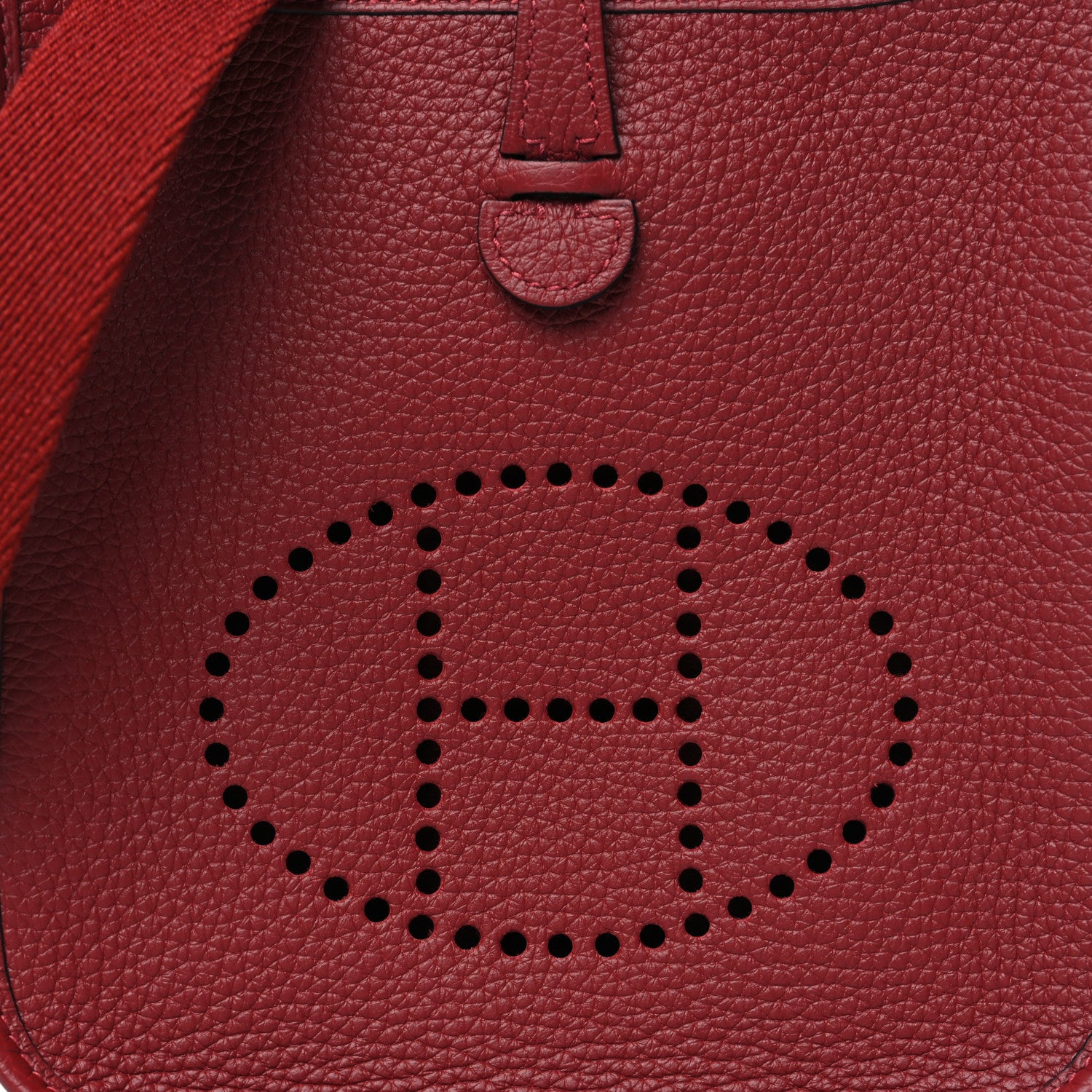 Hermes Taurillon Clemence Evelyne TPM Rouge H 8 of 11