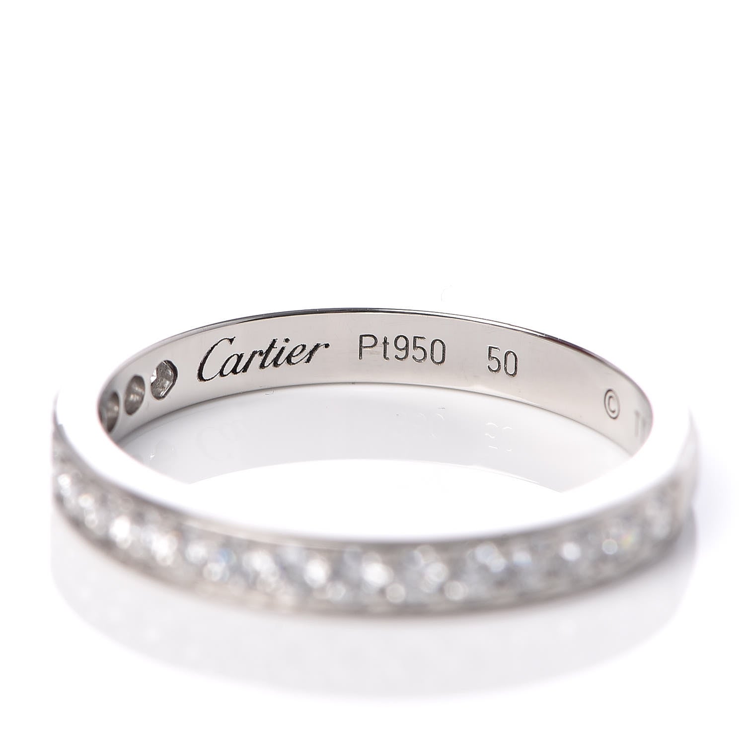 Cartier Platinum Diamond 1895 Wedding Band Ring 50 5.25 4 of 6