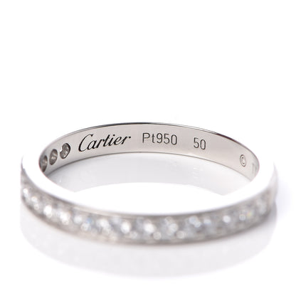Cartier Platinum Diamond 1895 Wedding Band Ring 50 5.25 4 of 6