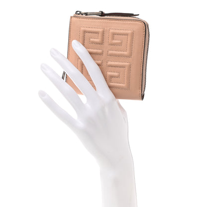 Givenchy Lambskin Logo Zip Around Compact Wallet Beige 2 of 8