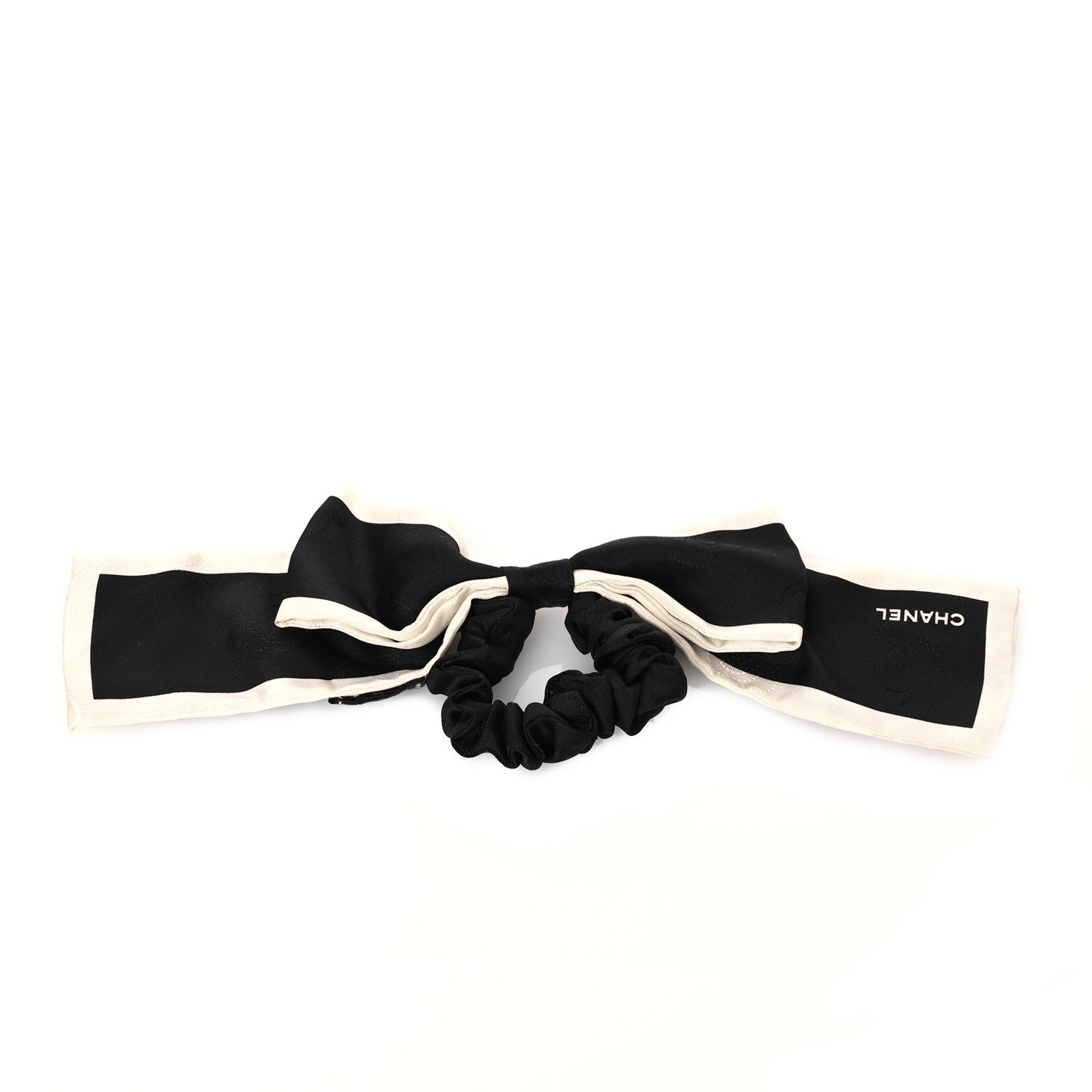Silk Hair Tie Black Ivory