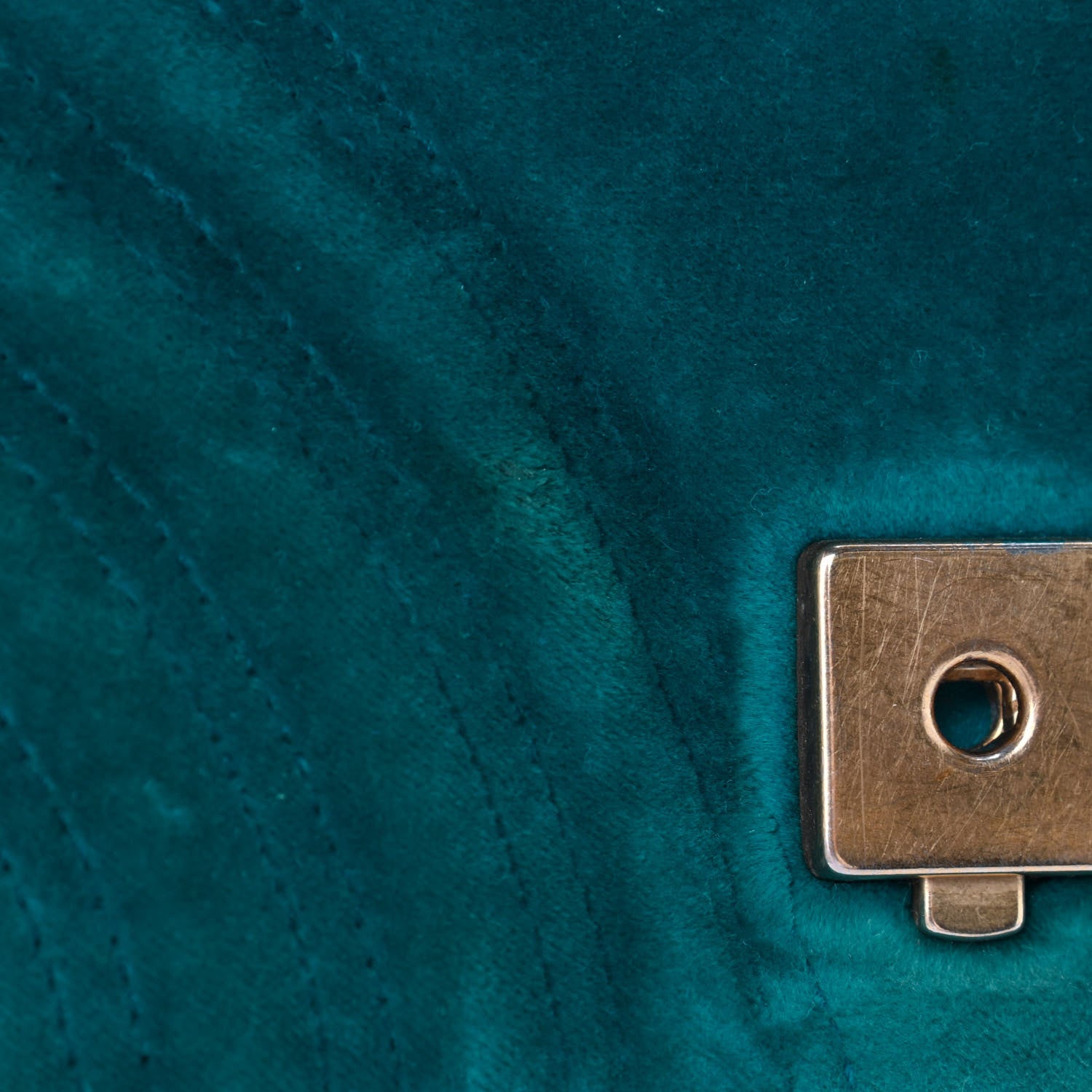 Gucci Velvet Matelasse Small GG Marmont Shoulder Bag Pavone Cyan 11 of 11