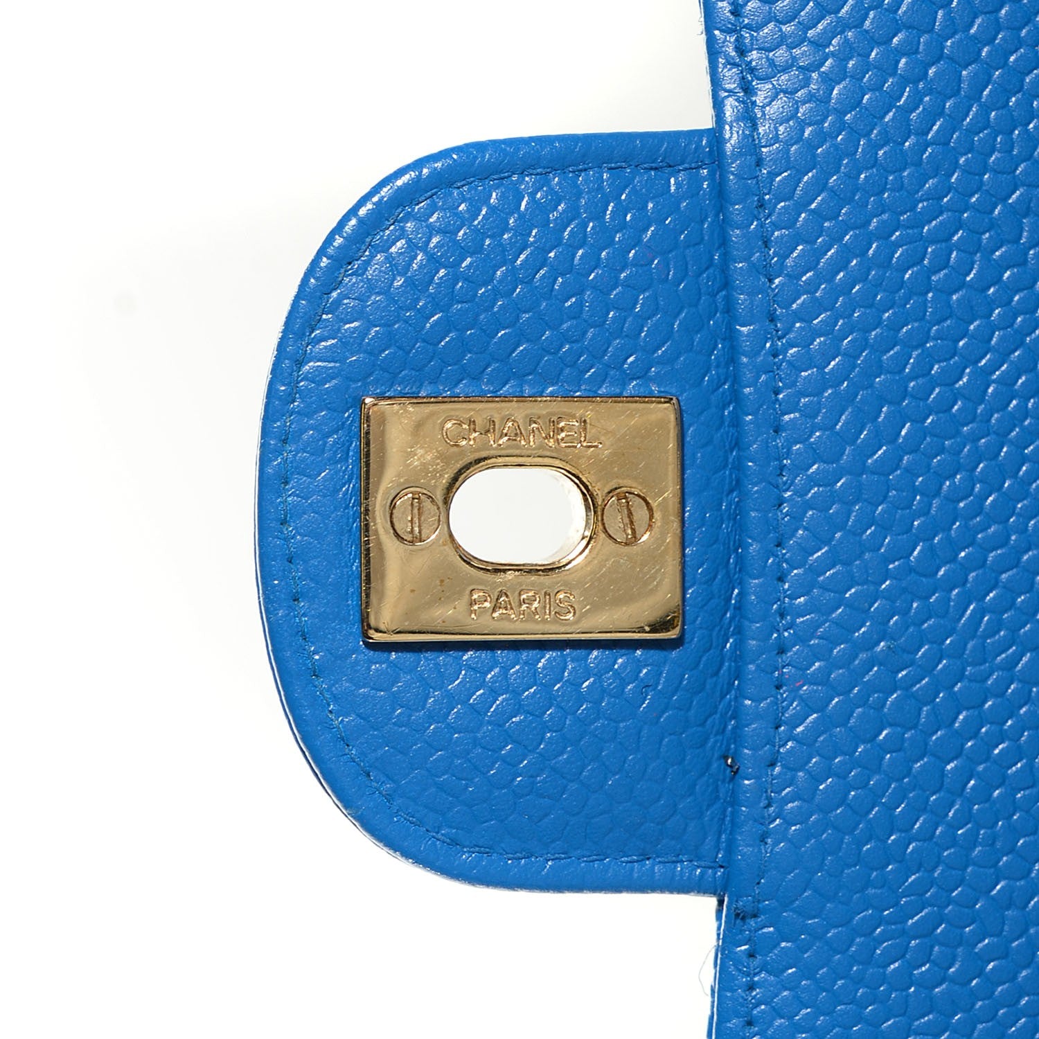 Chanel Caviar Quilted Medium Double Flap Blue 8 of 8