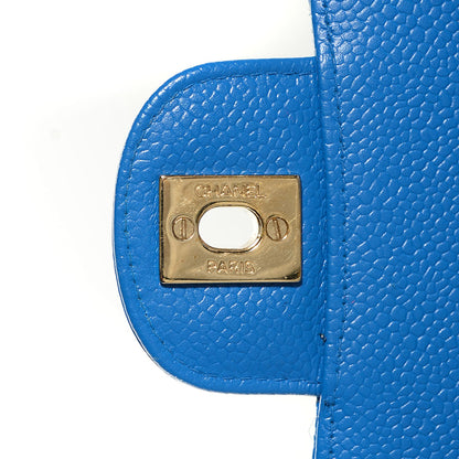 Chanel Caviar Quilted Medium Double Flap Blue 8 of 8