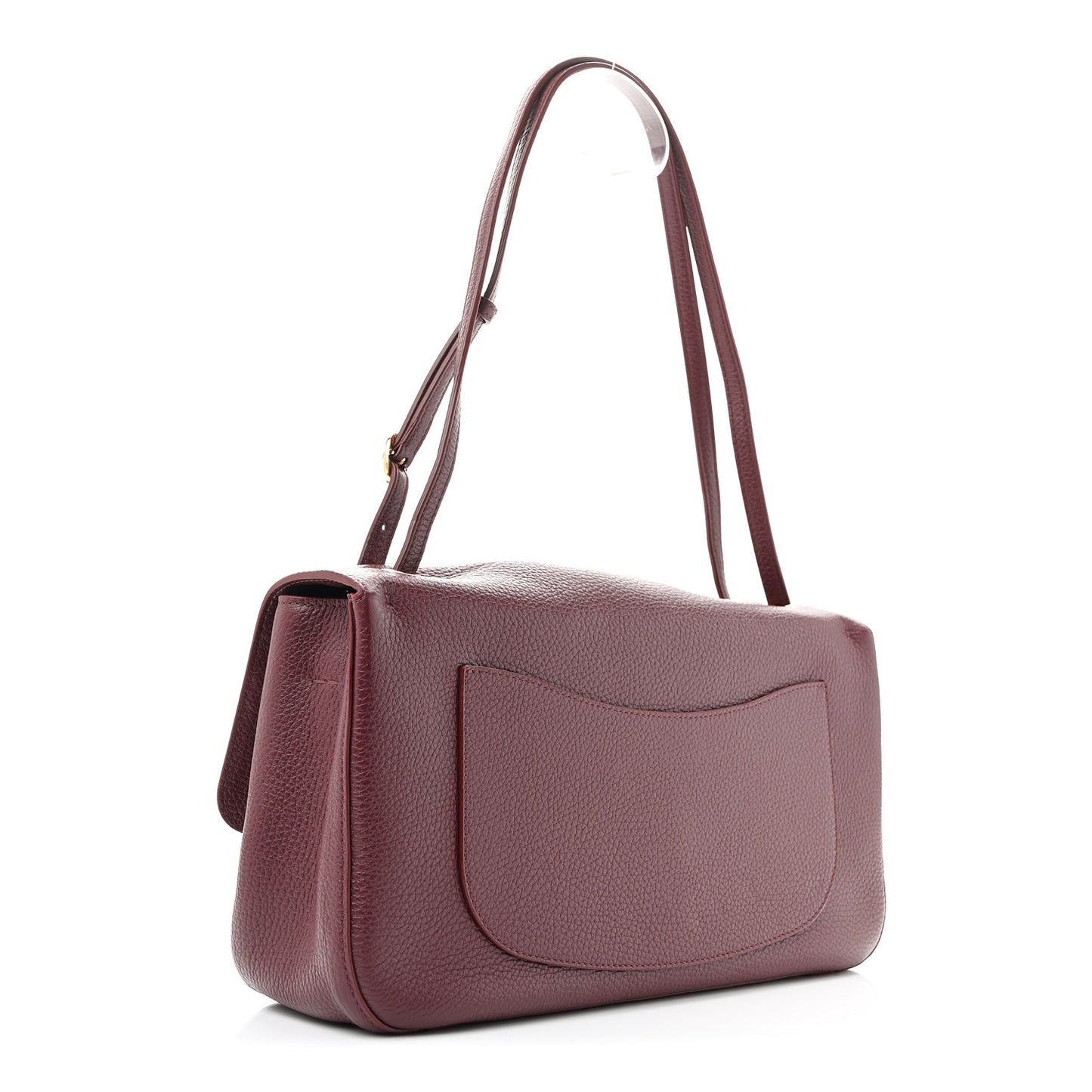 Grained Calfskin Small Souplissimo Maxi Flap Burgundy