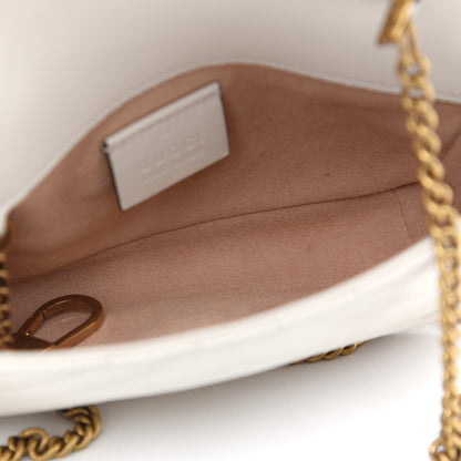Gucci Calfskin Matelasse Super Mini GG Marmont Shoulder Bag White 5 of 9