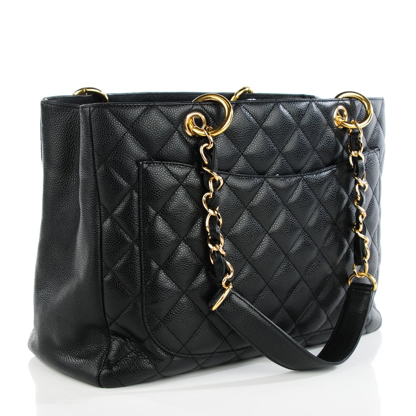 Caviar Quilted Grand Shopping Tote GST Black