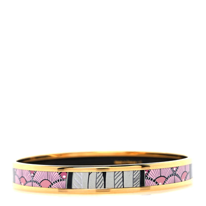 Hermes Enamel Printed Narrow Tree of Song Bracelet 70 Faux Gris 3 of 6