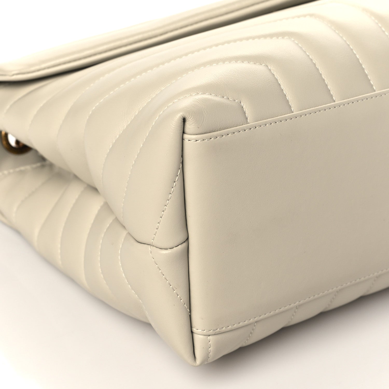 Saint Laurent Calfskin Y Quilted Monogram Medium Loulou Chain Satchel Blanc Vintage 9 of 10