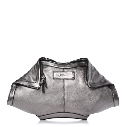 Alexander McQueen Metallic Lambskin De Manta Clutch Gun 1 of 10