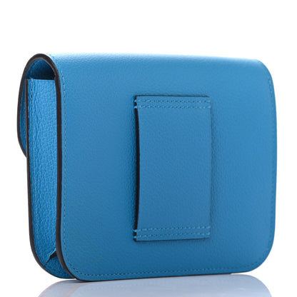 Hermes Evercolor Bi-Color Constance Slim Wallet Bleu Frida Rose Mexico 4 of 8