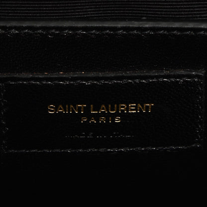 Saint Laurent Grain De Poudre Small Deconstructed Monogram Kate Satchel Red 6 of 6