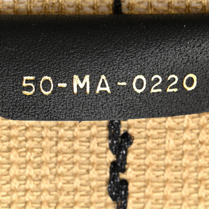 Christian Dior Canvas Embroidered Medium Bayadere Book Tote Black Beige 7 of 15