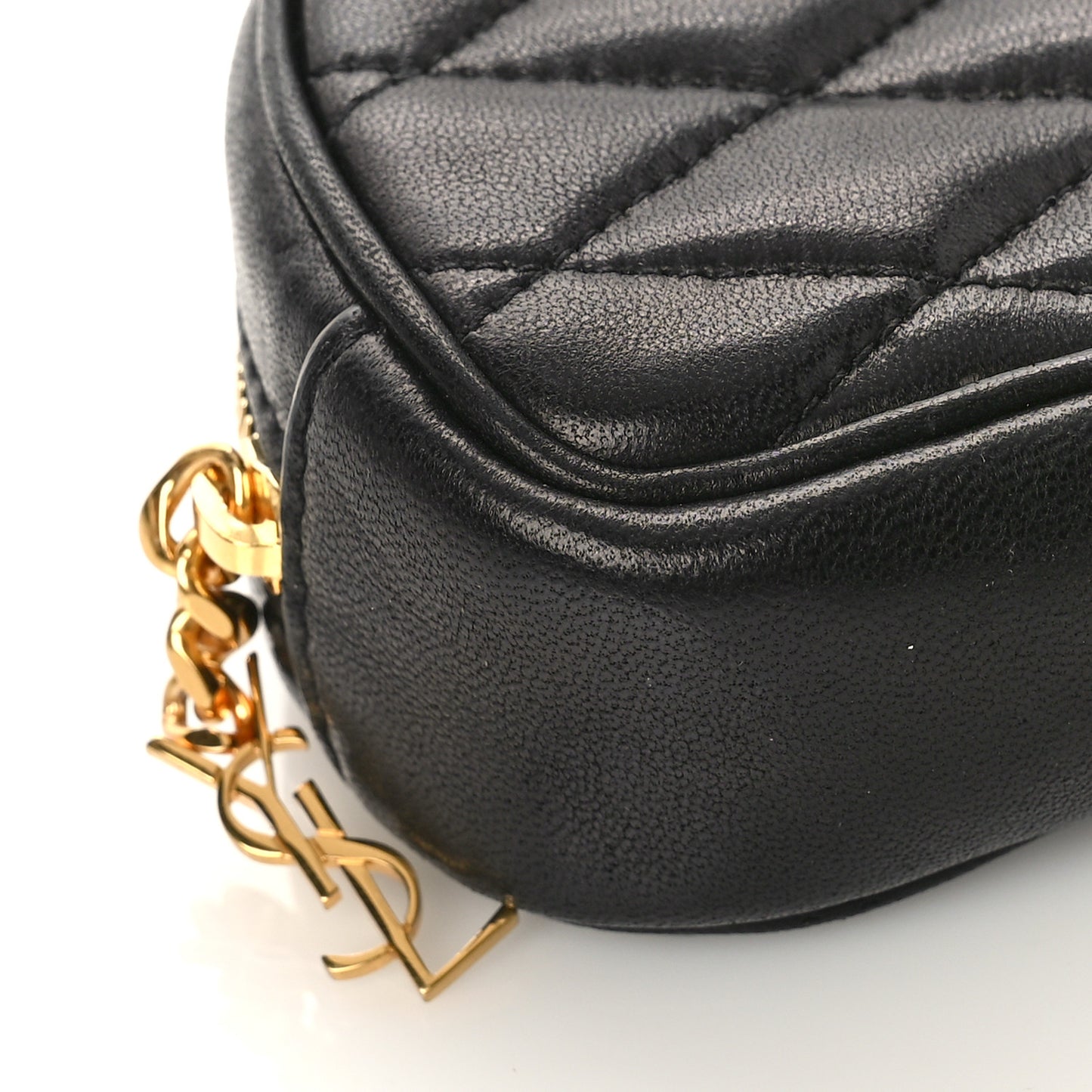 Lambskin Quilted Lolita Cosmetic Pouch Black