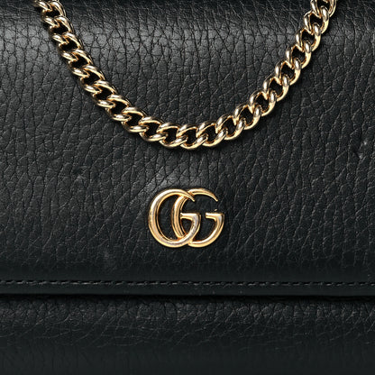 Gucci Calfskin Petite GG Marmont Wallet Chain Bag Black 8 of 10