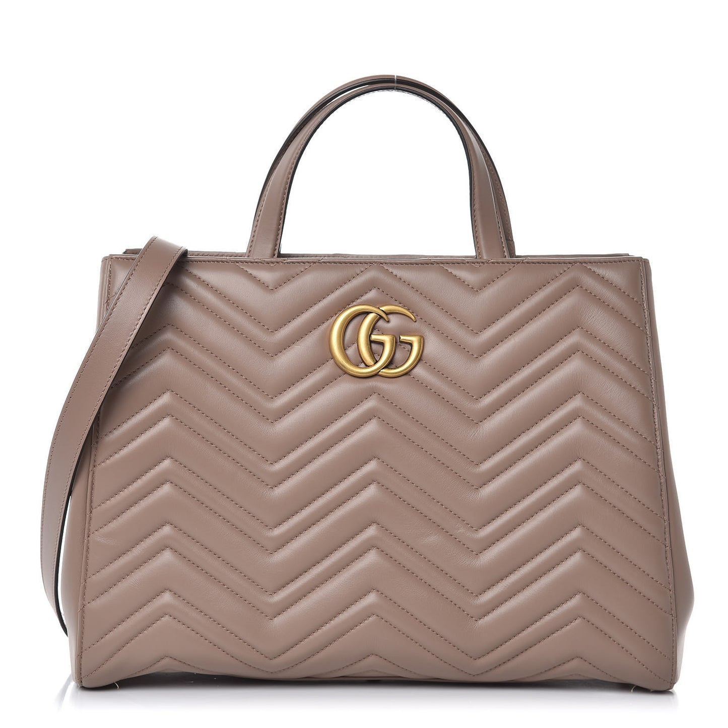 Calfskin Matelasse Medium GG Marmont Tote Porcelain Rose