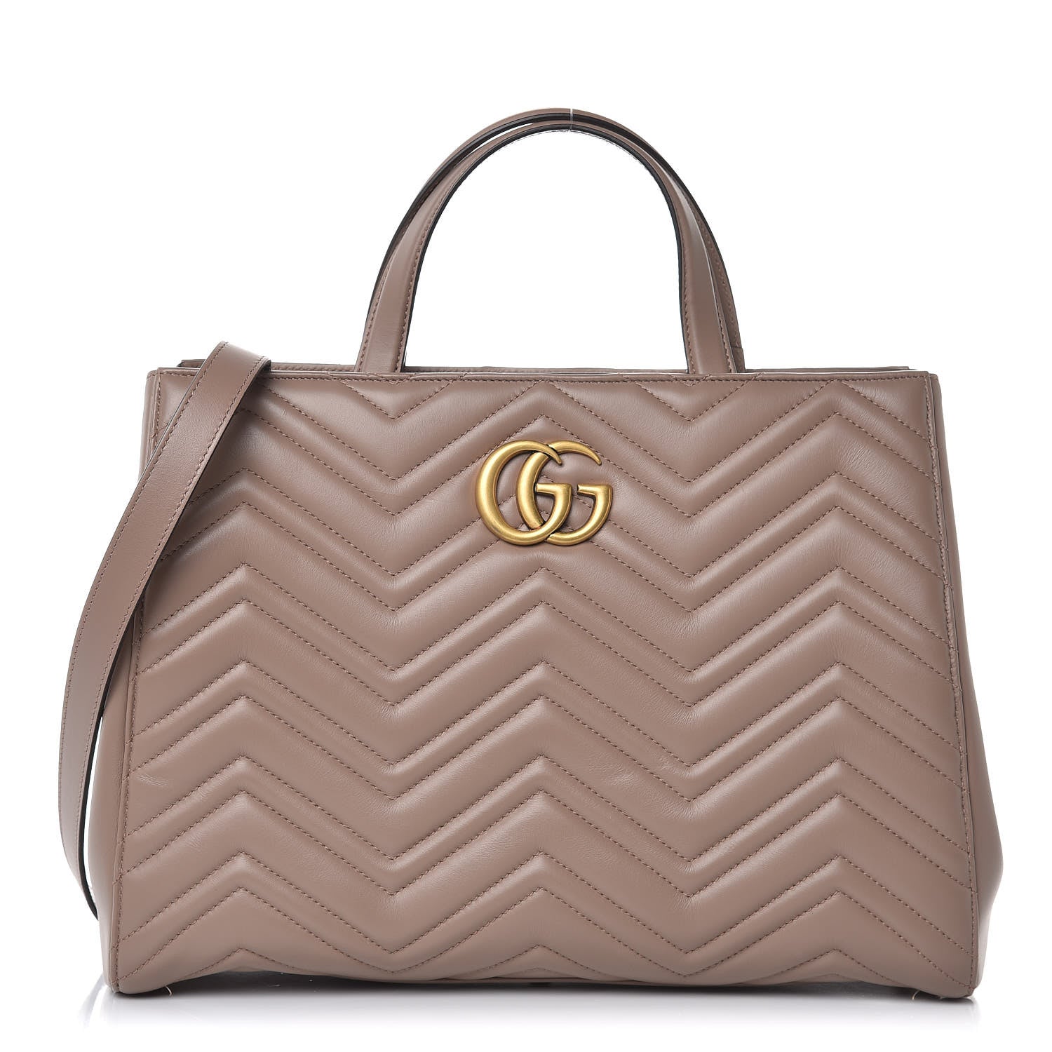Gucci Calfskin Matelasse Medium GG Marmont Tote Porcelain Rose 1 of 10