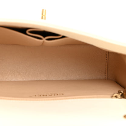 Chanel Lambskin Reversed Chevron Quilted Flap White 5 of 17