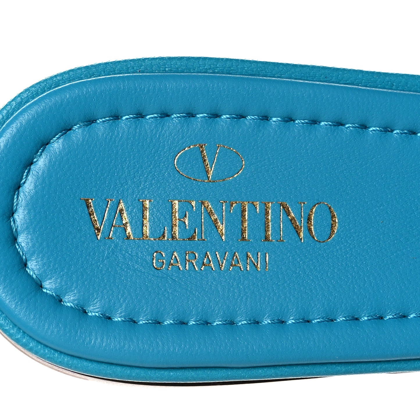 Nappa Roman Stud Flat Slide Sandals 39 Sky Fall