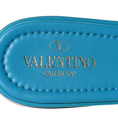 Valentino Garavani Nappa Roman Stud Flat Slide Sandals 39 Sky Fall 8 of 8