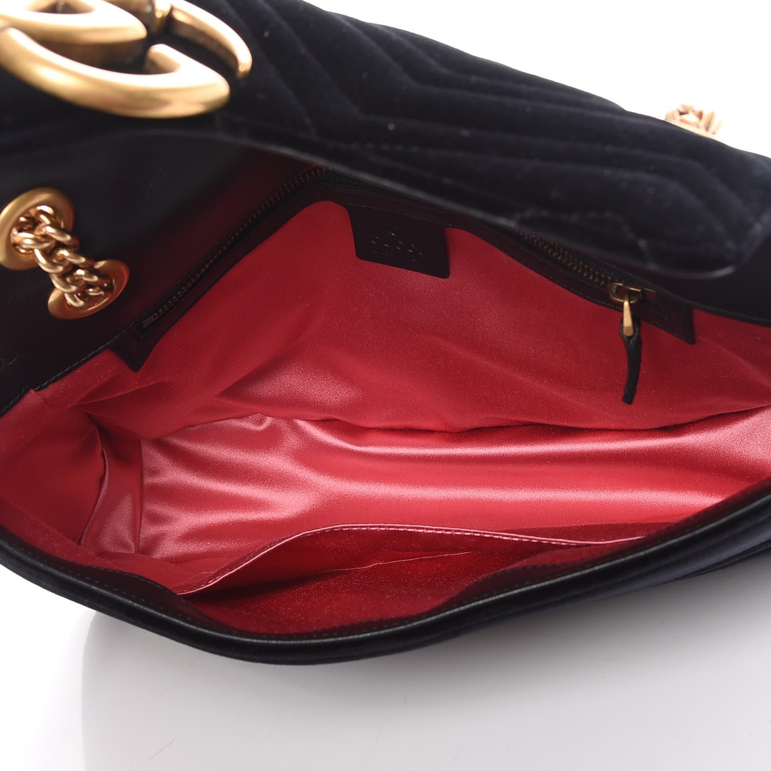 Gucci Velvet Matelasse Medium GG Marmont Shoulder Bag Black 6 of 8
