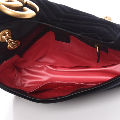 Gucci Velvet Matelasse Medium GG Marmont Shoulder Bag Black 6 of 8