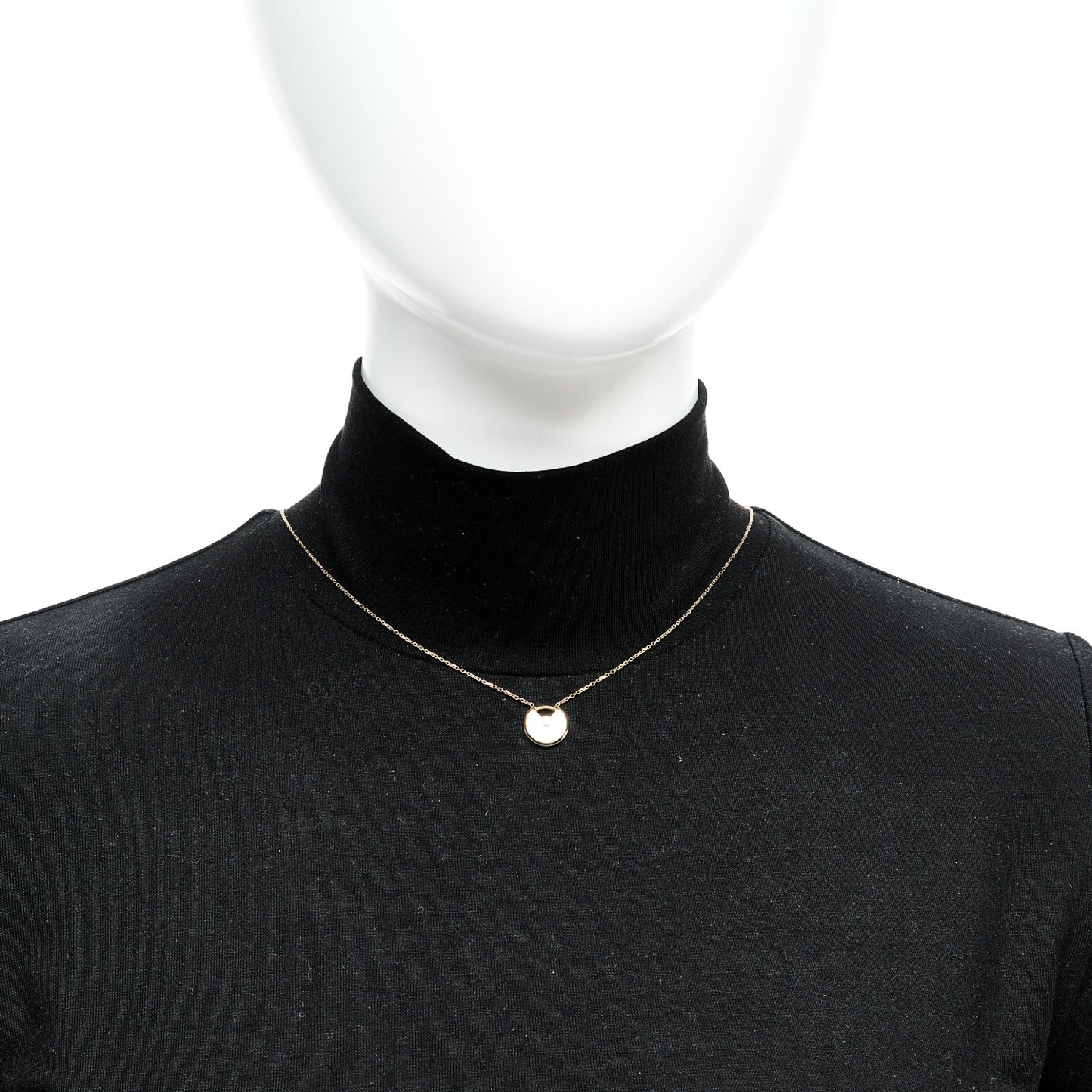 18K Yellow Gold Diamond Mother of Pearl XS Amulette de Cartier Pendant Necklace