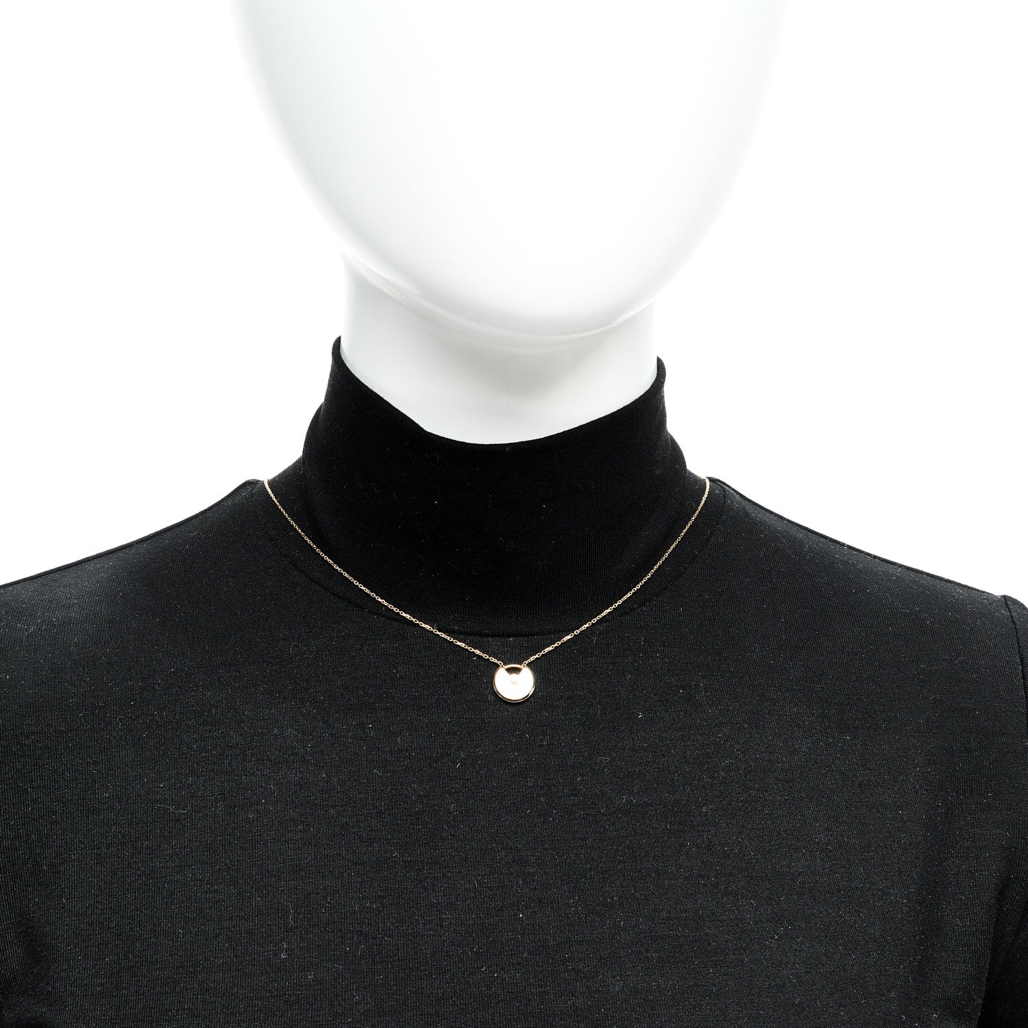 Cartier 18K Yellow Gold Diamond Mother of Pearl XS Amulette de Cartier Pendant Necklace 2 of 5