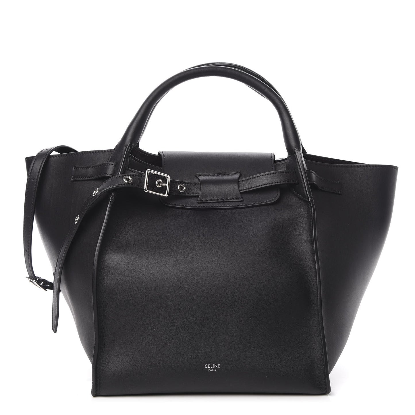 Supple Grained Calfskin Small Big Bag Black