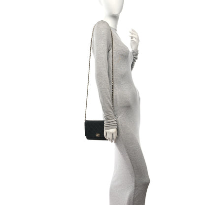 Chanel Caviar Quilted Boy Wallet On Chain WOC Black 2 of 11