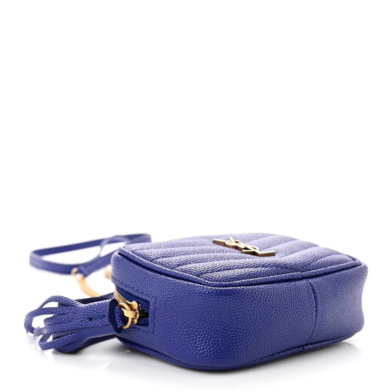 Saint Laurent Grain De Poudre Matelasse Monogram Baby Lou Camera Bag Sapphire Blue 4 of 10
