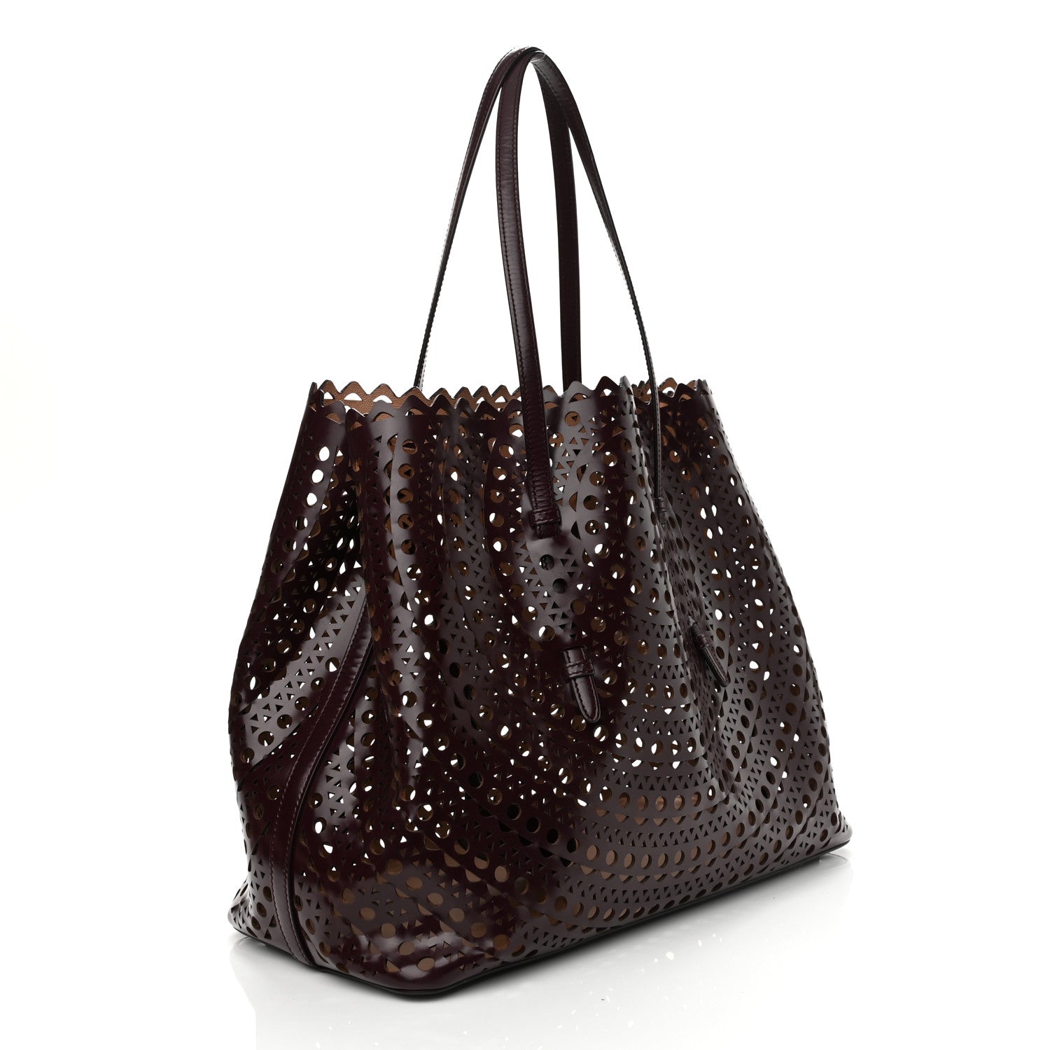 Alaia Calfskin Vienne Mina 32 Bag Dark Brown 4 of 10