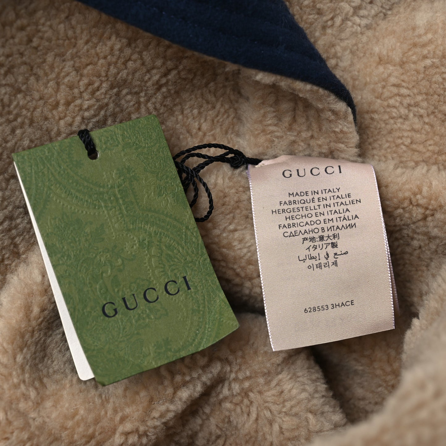 Wool Shearling GG Bucket Hat Navy