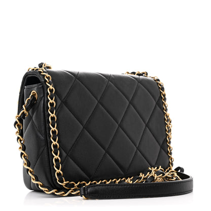 Chanel Lambskin Small Chain Around Top Handle Flap  Black 3 of 11