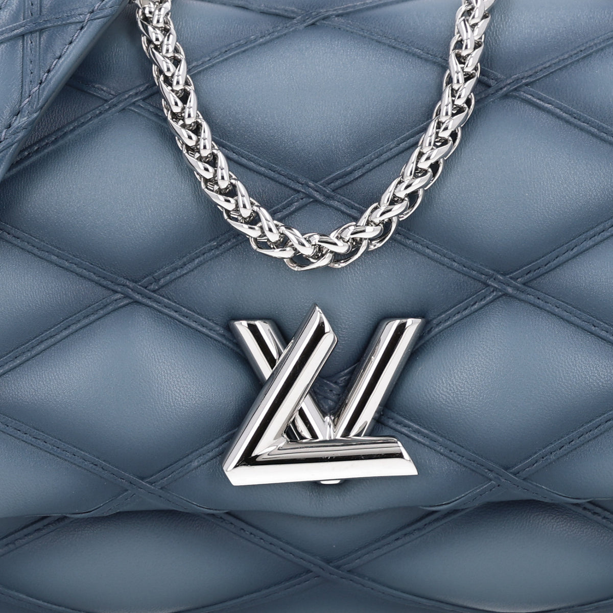 Louis Vuitton Lambskin Malletage GO-14 PM NM Denim Blue 8 of 10