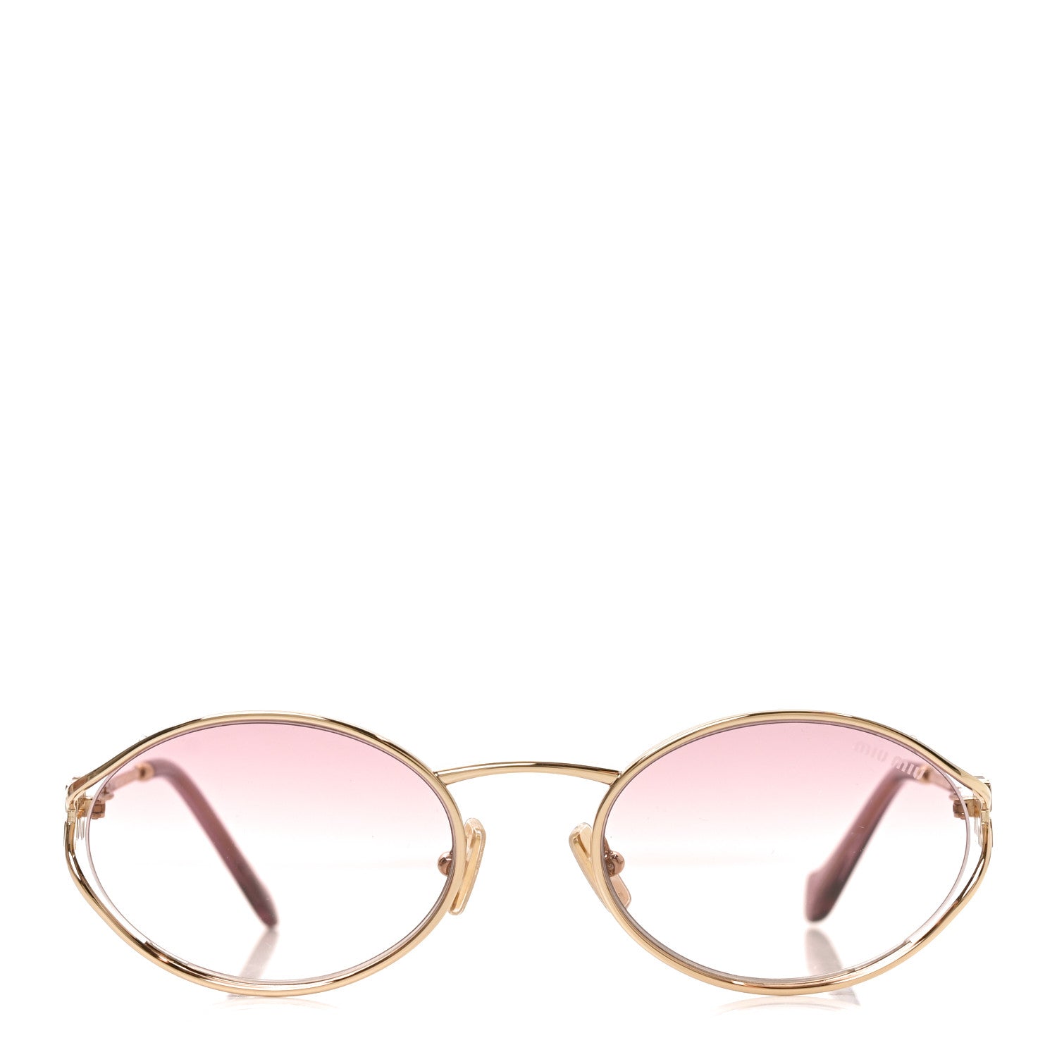 Miu Miu Metal Oval Sunglasses SMU52Y Gold 2 of 7