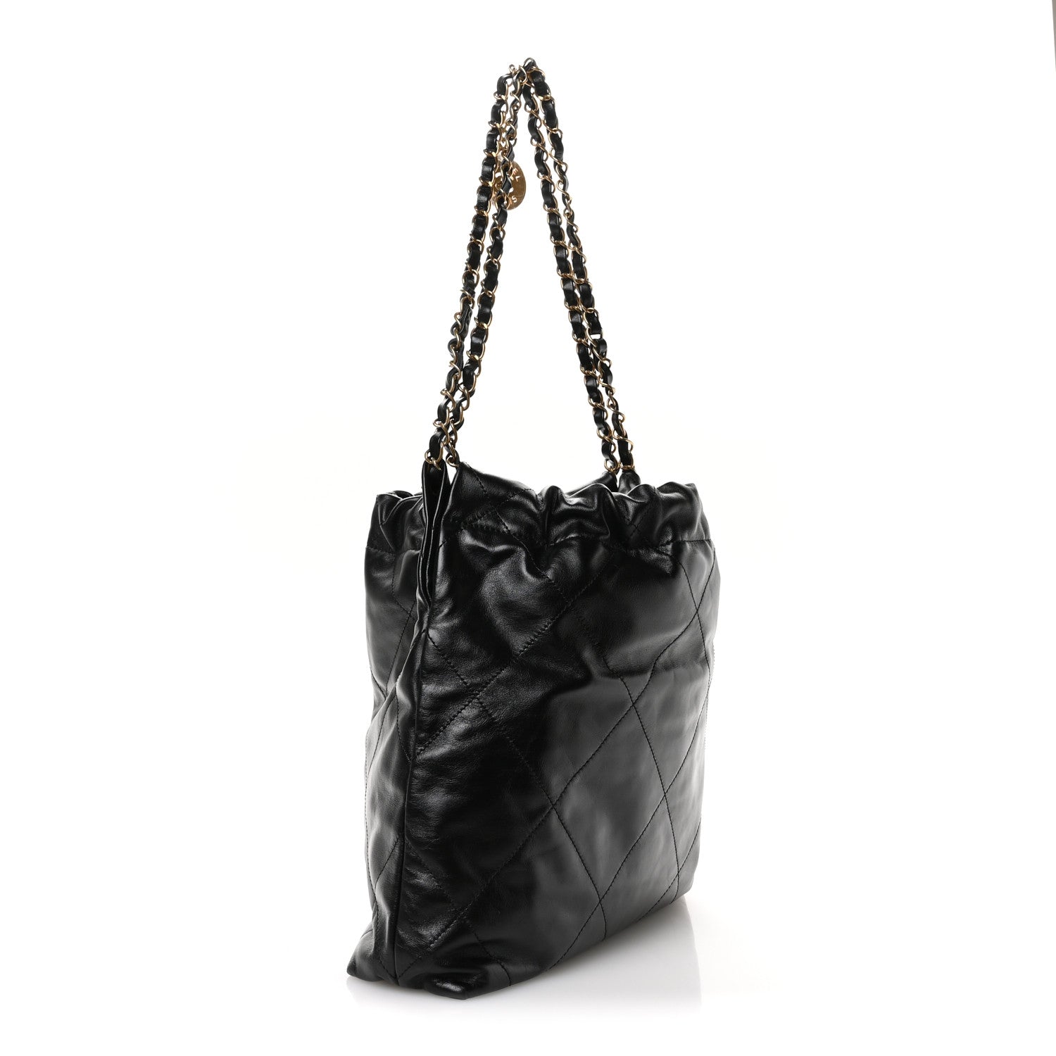 Chanel Shiny Calfskin Quilted Small Chanel 22 Black 4 of 11