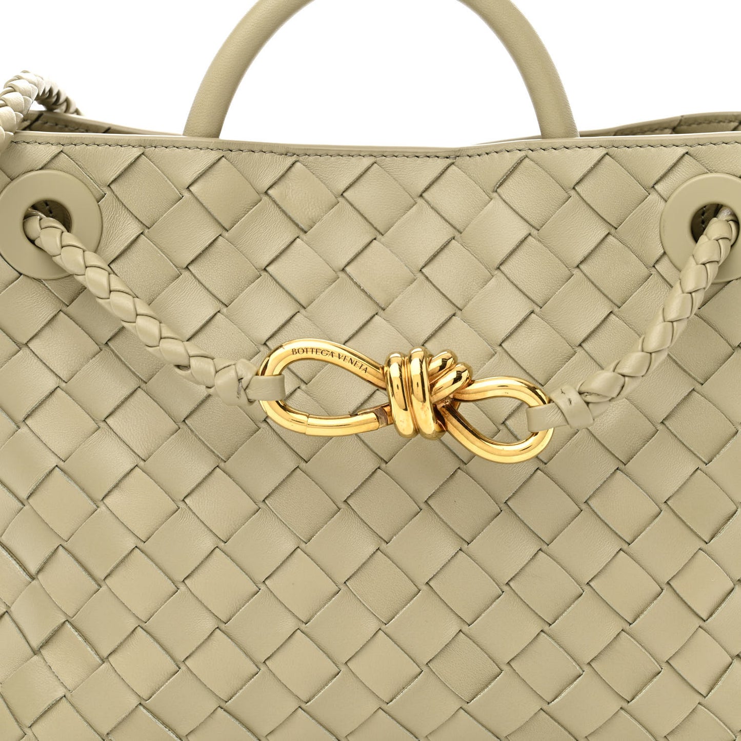 Nappa Intrecciato Small Andiamo Shoulder Bag Travertine