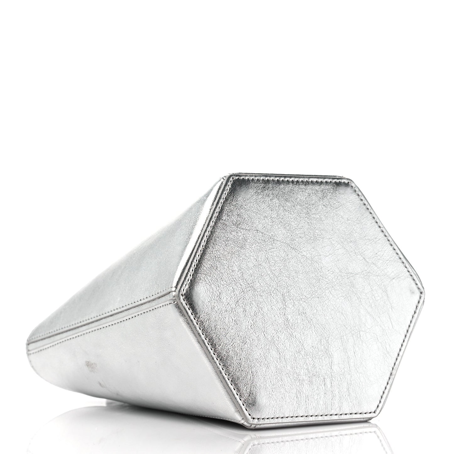 Laminated Calfskin Allen Bucket Bag Silver