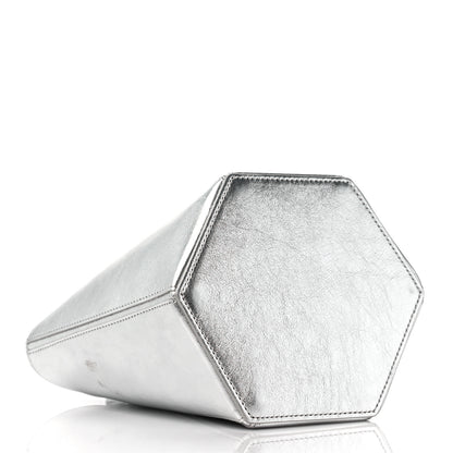 Off-White Laminated Calfskin Allen Bucket Bag Silver 4 of 8