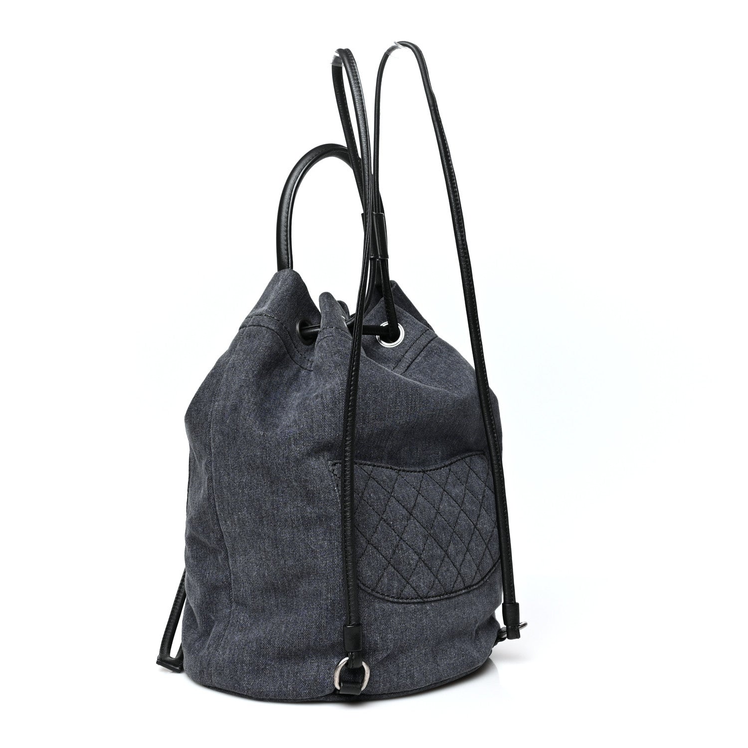 Chanel Denim Drawstring Backpack Blue 3 of 9