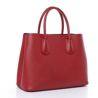 Prada Saffiano Cuir Medium Double Bag Rosso 3 of 12