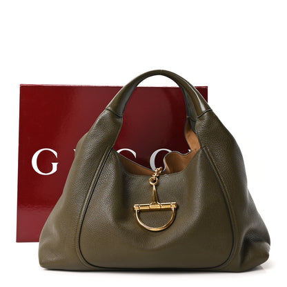 Gucci Grained Calfskin Softbit Maxi Shoulder Bag Forest Green 11 of 12