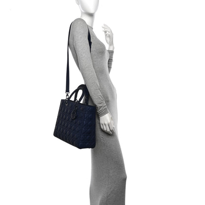 Christian Dior Ultra Matte Calfskin Cannage Large Lady Dior Blue 2 of 14