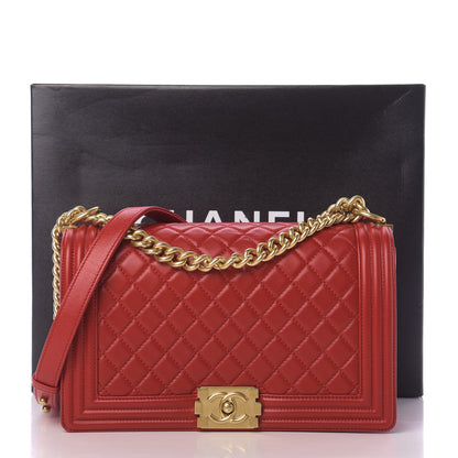 Chanel Lambskin Quilted New Medium Boy Flap Red 12 of 12
