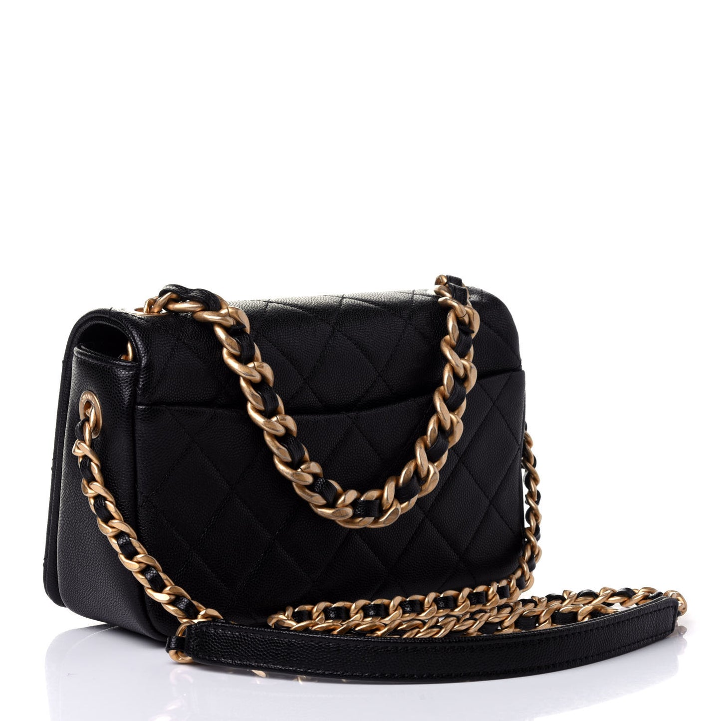 Caviar Quilted Small Fashion Therapy Flap Bag Black