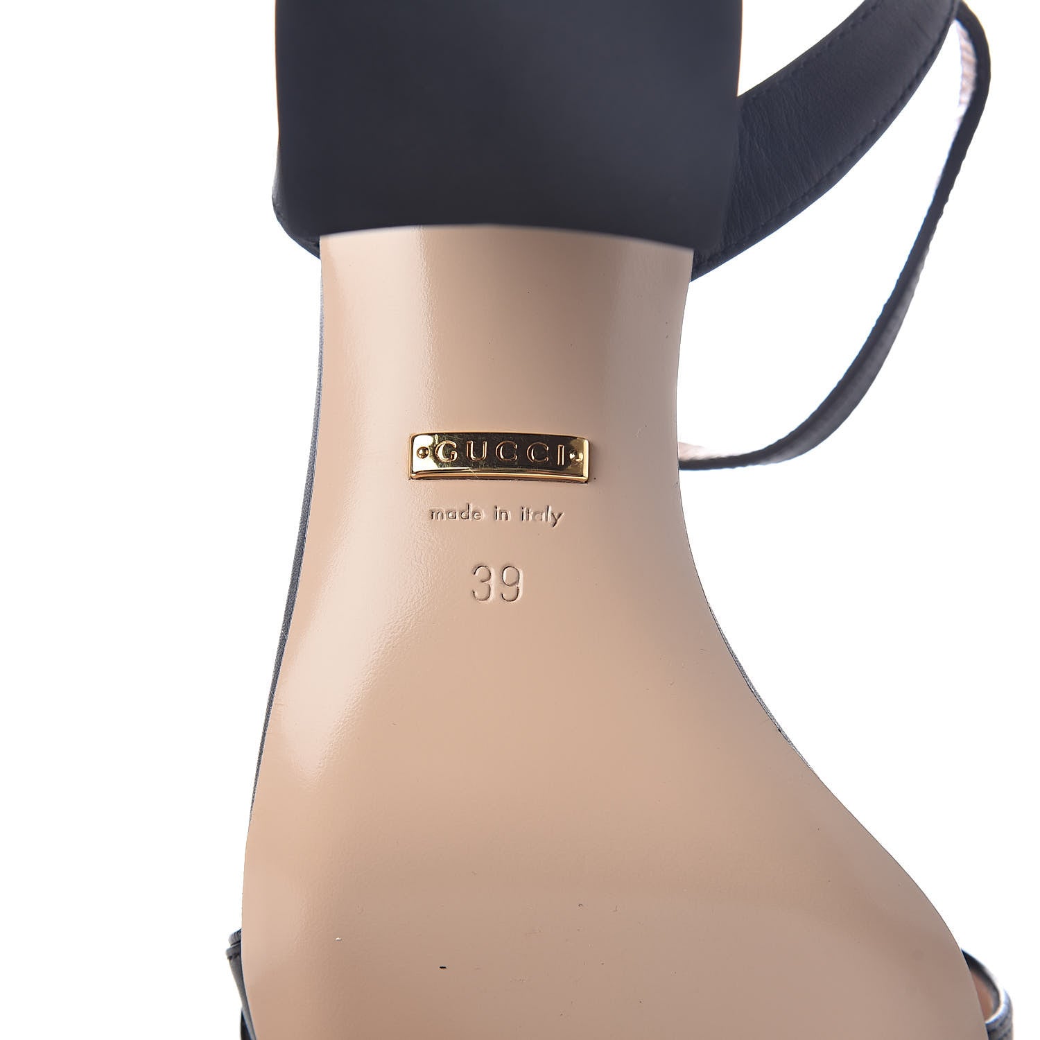 Gucci Lifford Calfskin GG Marmont Ankle Wrap 75mm Sandals 39 Black 6 of 7