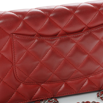 Chanel Lambskin Quilted Wallet On Chain WOC Red 9 of 10